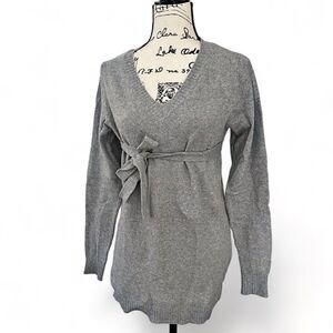 Mamalicious European Brand Maternity Sweater V Neck with Belt Size M